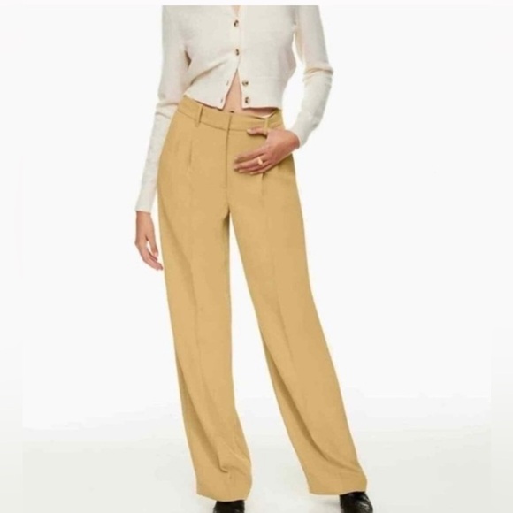 Aritzia Wilfred The Effortless High-waisted wide-leg Japanese crepe trousers 2 - Picture 1 of 12